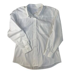 Foxcroft Wrinkle Free White Button Down Shirt 14 Long Sleeve Blouse Pocket